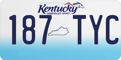 KY license plate 187TYC