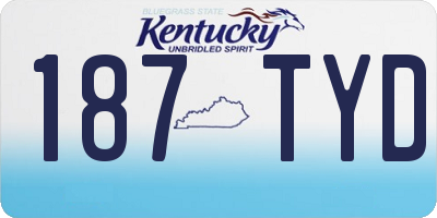 KY license plate 187TYD