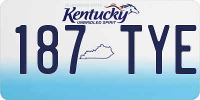 KY license plate 187TYE
