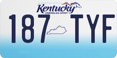 KY license plate 187TYF