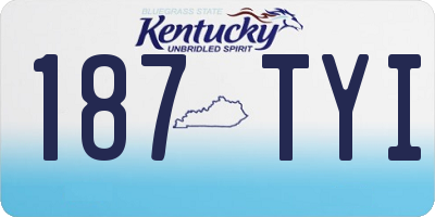 KY license plate 187TYI