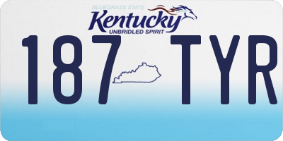 KY license plate 187TYR