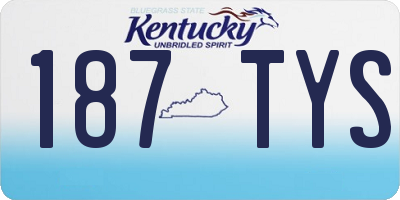 KY license plate 187TYS