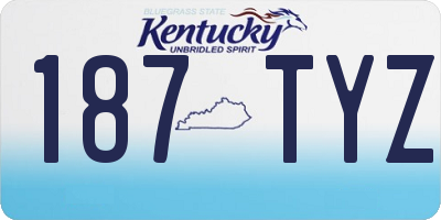 KY license plate 187TYZ