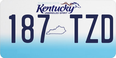 KY license plate 187TZD