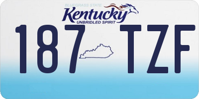 KY license plate 187TZF