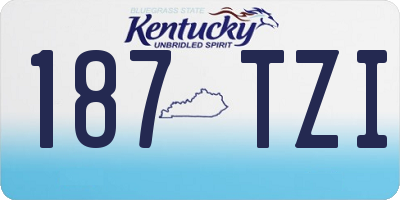 KY license plate 187TZI