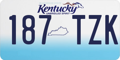 KY license plate 187TZK