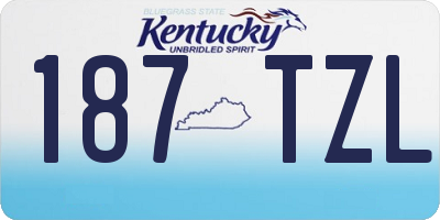 KY license plate 187TZL
