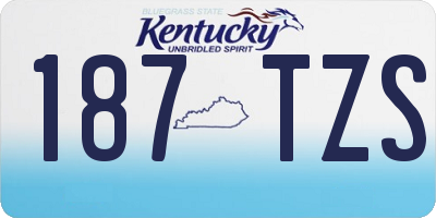 KY license plate 187TZS