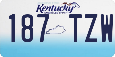 KY license plate 187TZW