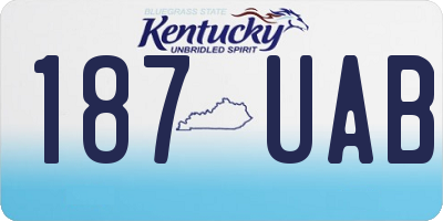 KY license plate 187UAB