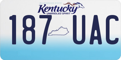 KY license plate 187UAC