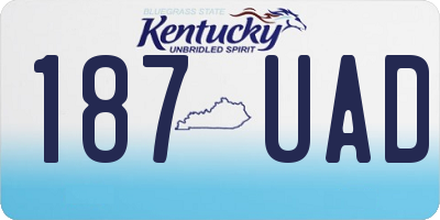 KY license plate 187UAD