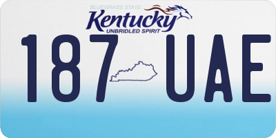 KY license plate 187UAE