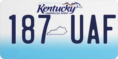 KY license plate 187UAF