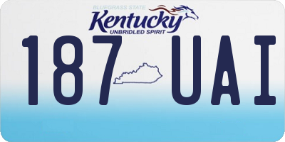KY license plate 187UAI