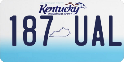 KY license plate 187UAL