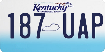KY license plate 187UAP