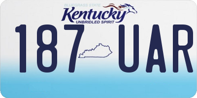 KY license plate 187UAR