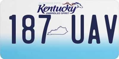 KY license plate 187UAV