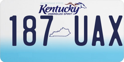 KY license plate 187UAX