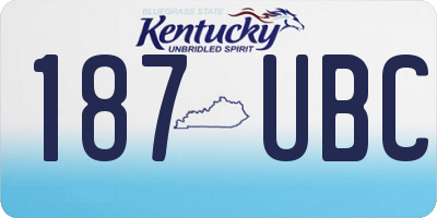 KY license plate 187UBC