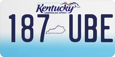 KY license plate 187UBE