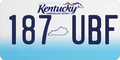 KY license plate 187UBF
