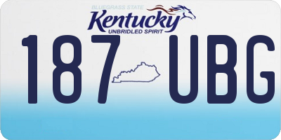 KY license plate 187UBG