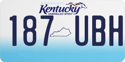 KY license plate 187UBH