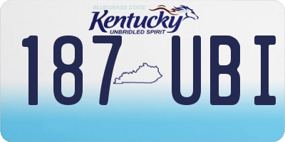 KY license plate 187UBI