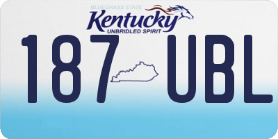 KY license plate 187UBL