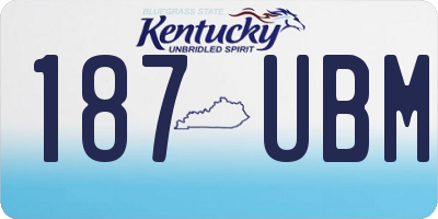 KY license plate 187UBM