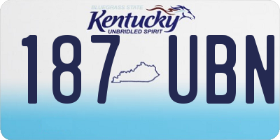 KY license plate 187UBN