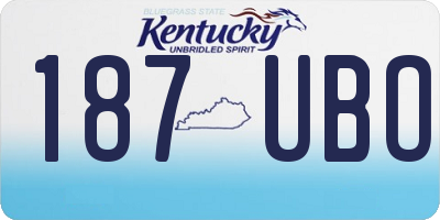 KY license plate 187UBO