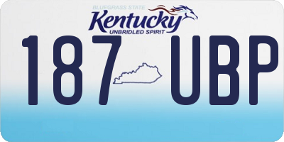 KY license plate 187UBP