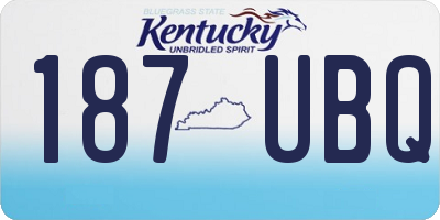 KY license plate 187UBQ
