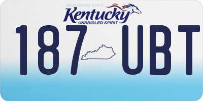 KY license plate 187UBT
