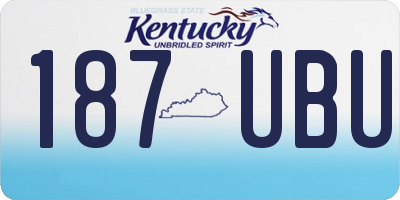 KY license plate 187UBU
