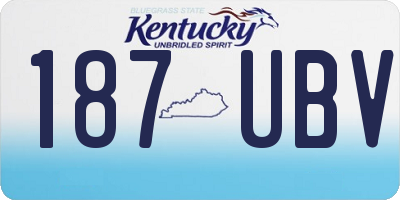KY license plate 187UBV