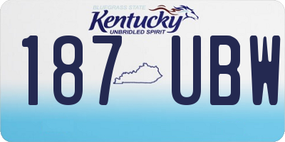 KY license plate 187UBW