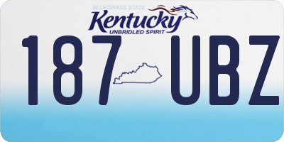 KY license plate 187UBZ
