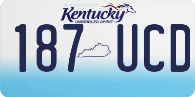 KY license plate 187UCD