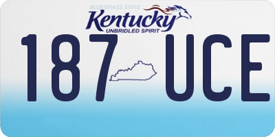 KY license plate 187UCE