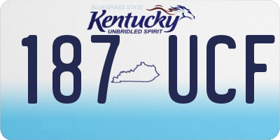 KY license plate 187UCF