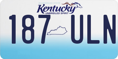 KY license plate 187ULN