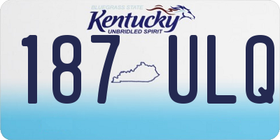 KY license plate 187ULQ