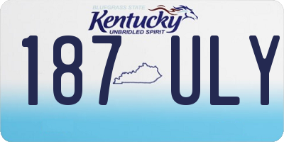 KY license plate 187ULY