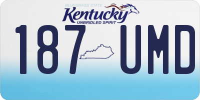 KY license plate 187UMD